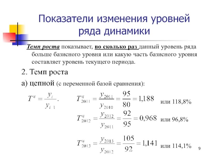 Изменение ряда. Показатели изменения уровней рядов динамики: базисные. Показатель темпа роста меньше 100 %. Уровни ряда динамики. Темп роста уровня показателя. Показатели абсолютного изменения уровней динамического ряда.