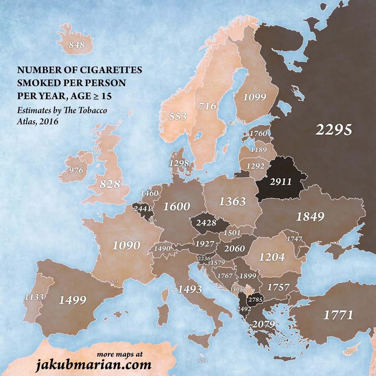 According to the number of