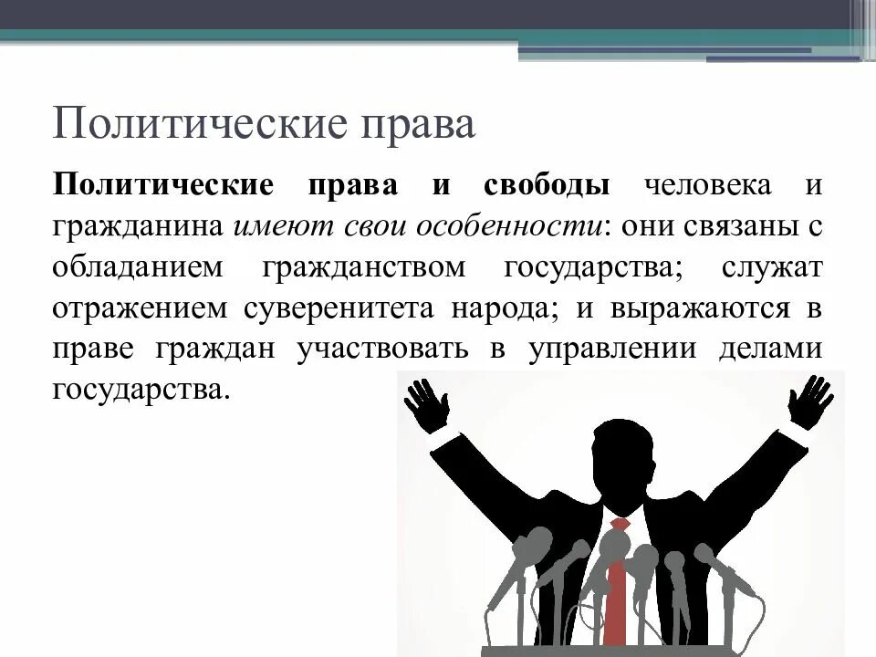 Реализация гражданами политических прав и свобод. Политическирава человека.