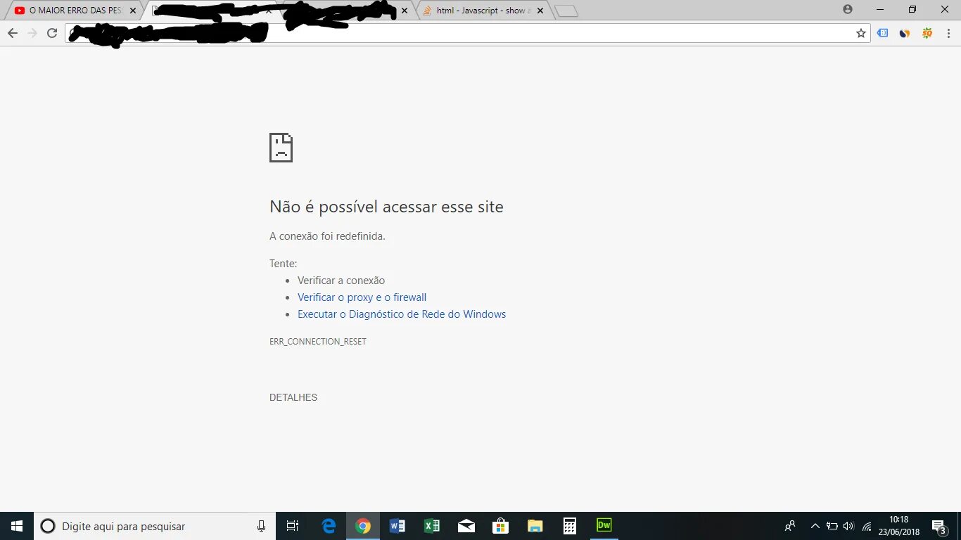 Что делать если пишет connection reset. Err_connection_reset. соединение сброшено. ошибка &quot;соединение было сброшено (-101).&quot;.