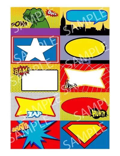 Superhero Party Labels for tin cans. Теги метки