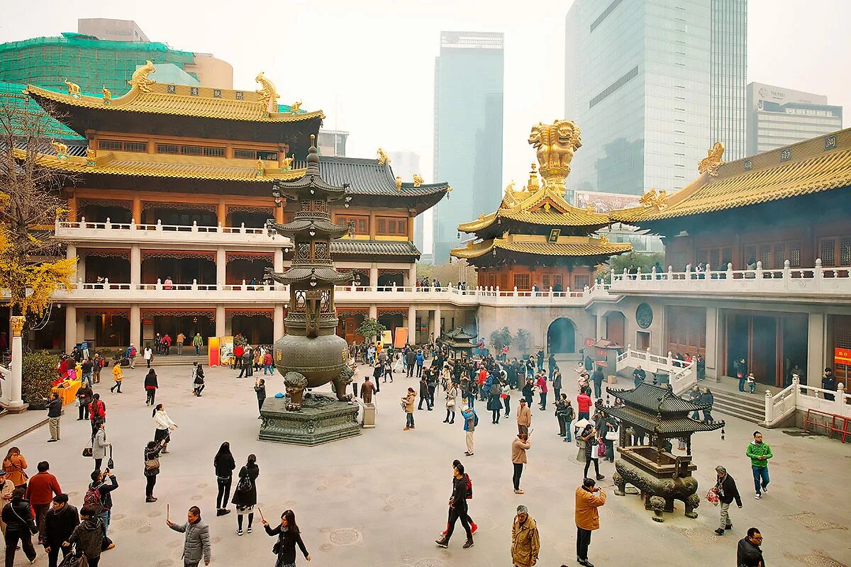 Храм в шанхае. Цзинъаньсы шанхай. jing&#039;an temple шанхай. цзинъань храм цзинань шанхай. храмовой монастырский комплекс цзинань.