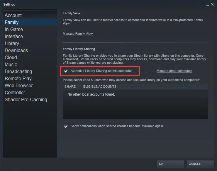 Поделиться библиотекой Steam. Семейная библиотека стим. Семейный доступ стим. Как включить в стиме Family Library sharing.