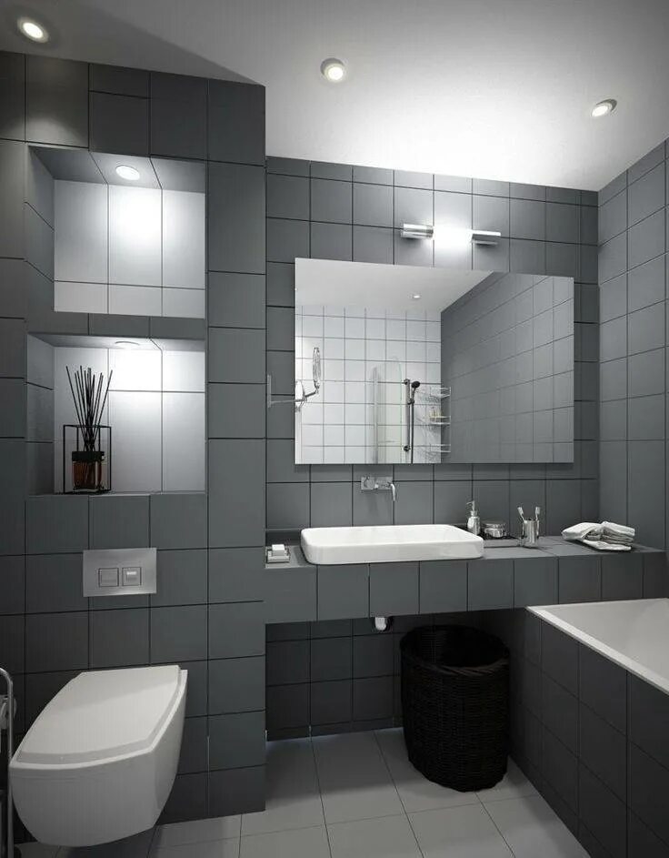 Ванная в серых тонах дизайн. Серая ванная комната. Ванная серая плитка. Ванная в серых тонах. Интерьер ванной комнаты серый.