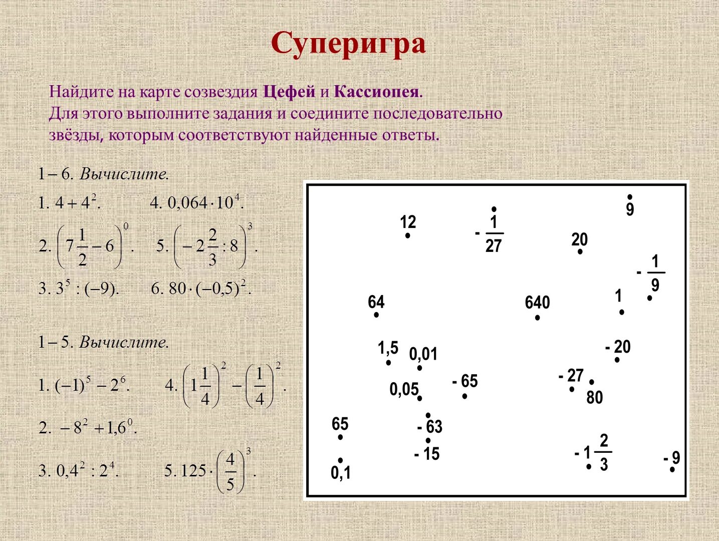 Тренажер степени 7 класс