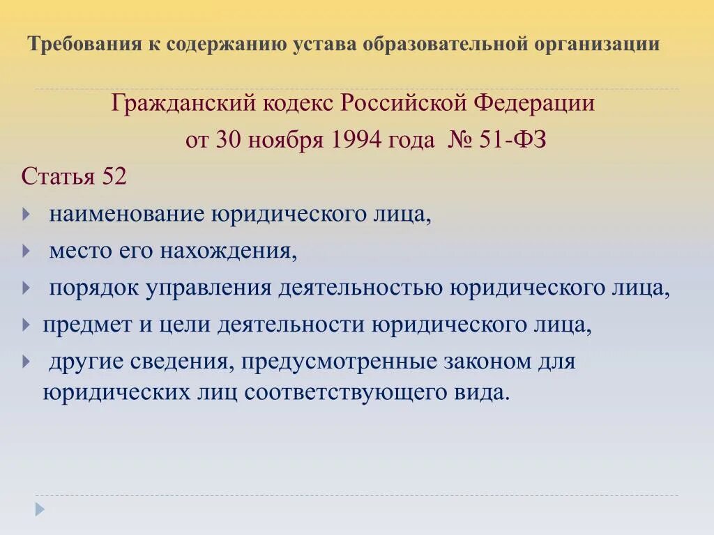 Статья 51 фз рф. ФЗ от 30 ноября 1994 51-ФЗ Гражданский кодекс. 51 Статья гражданского кодекса. Ст. 52 гражданского кодекса РФ. Гражданский кодекс содержание.