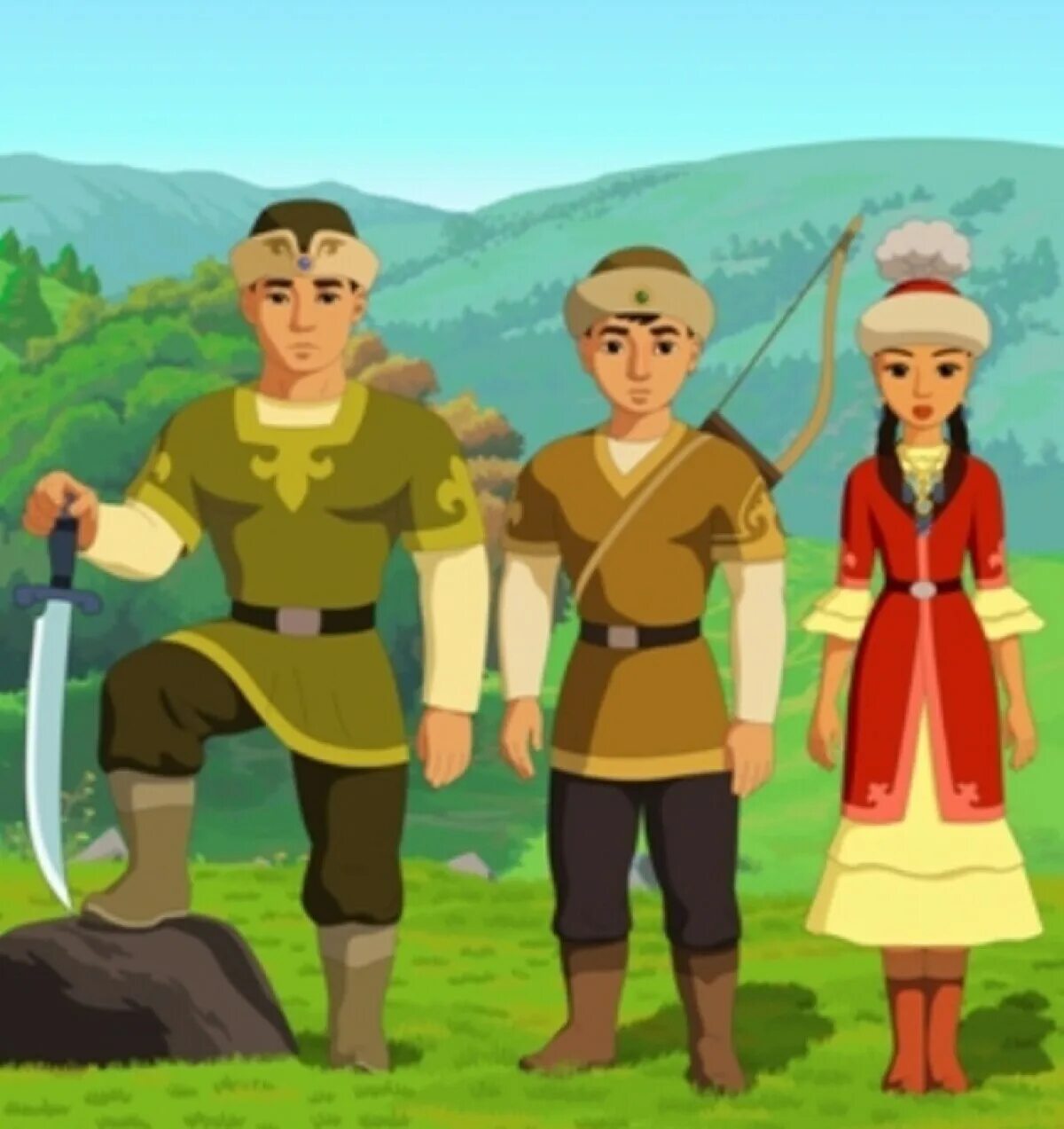 Басты кейіпкер. Герои казахских мультфильмов. Сказочные персонажи казахские.