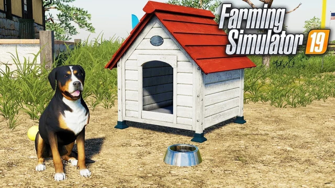 Farming Simulator 19 собака. Будка для собаки в ФС 19. Собачья ферма. Ферма с собакой игра. Купить собаку для фермы