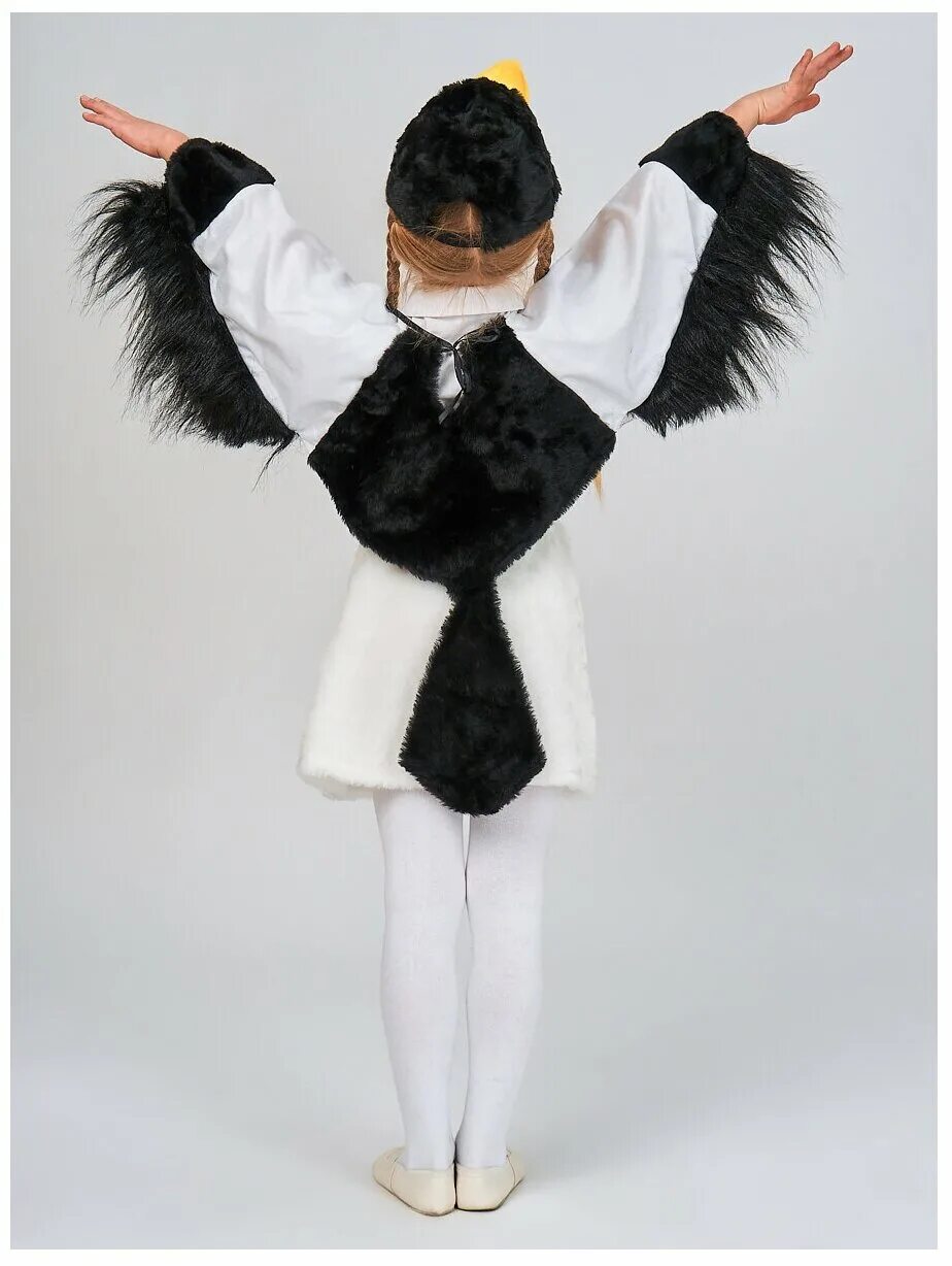карнавальный костюм сороки. новогодний костюм сороки. костюм сороки для девочки. карнавальный костюм сороки. костюм сороки.
