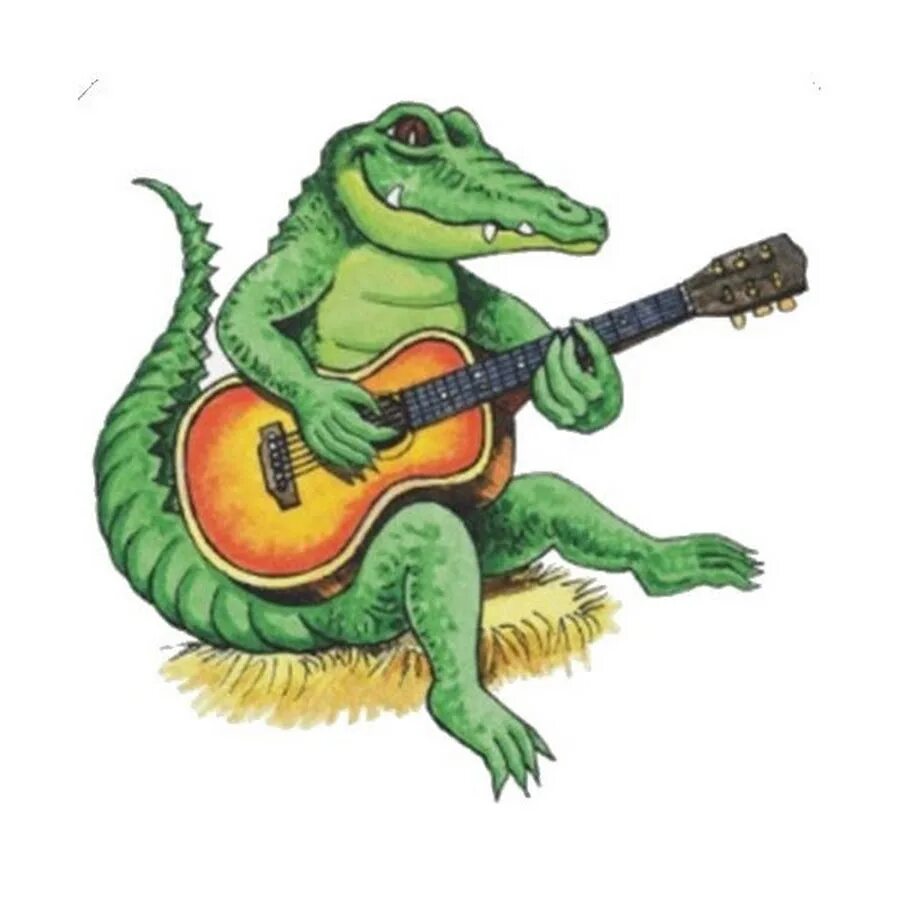 Девочка поет песню про крокодила. Крокодил с гитарой. Крокодил и музыкальные инструменты. Крокодил музыкант. Крокодил Гена на гитаре.