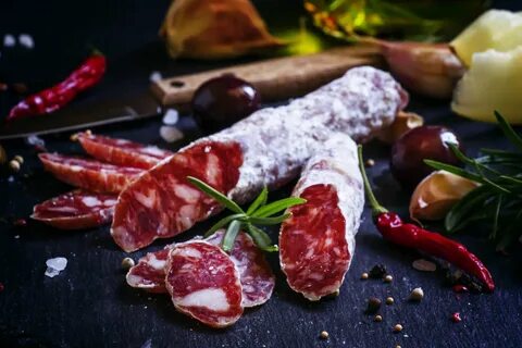 A fine italian dry cured salami. 