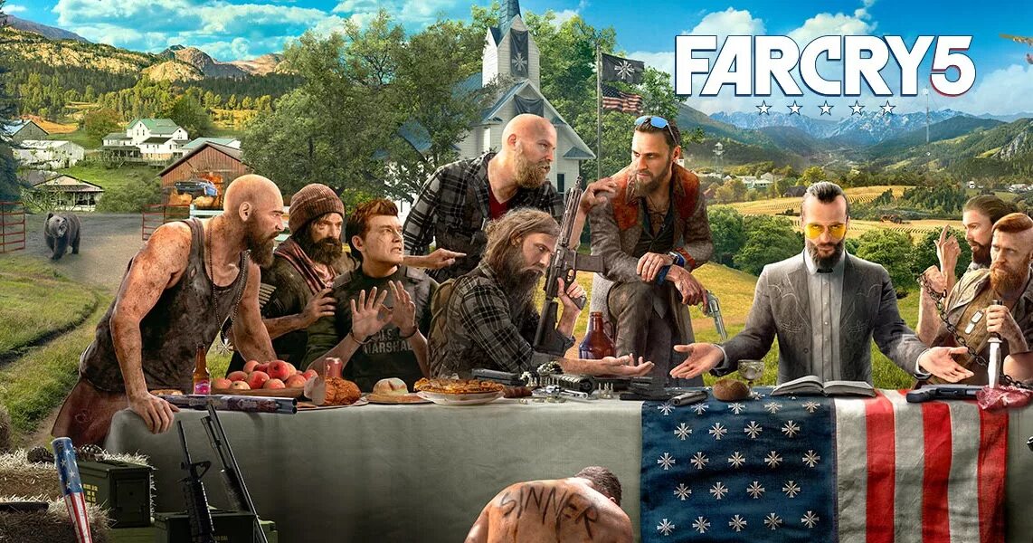 Far Cry 5. Тайная вечеря far Cry 5. Far Cry 5 Постер. Fac ray 5.