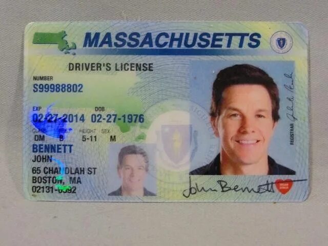 Ids license. Massachusetts Driver License.