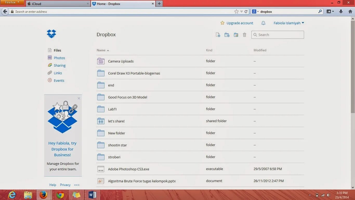 Dropbox share. Dropbox share