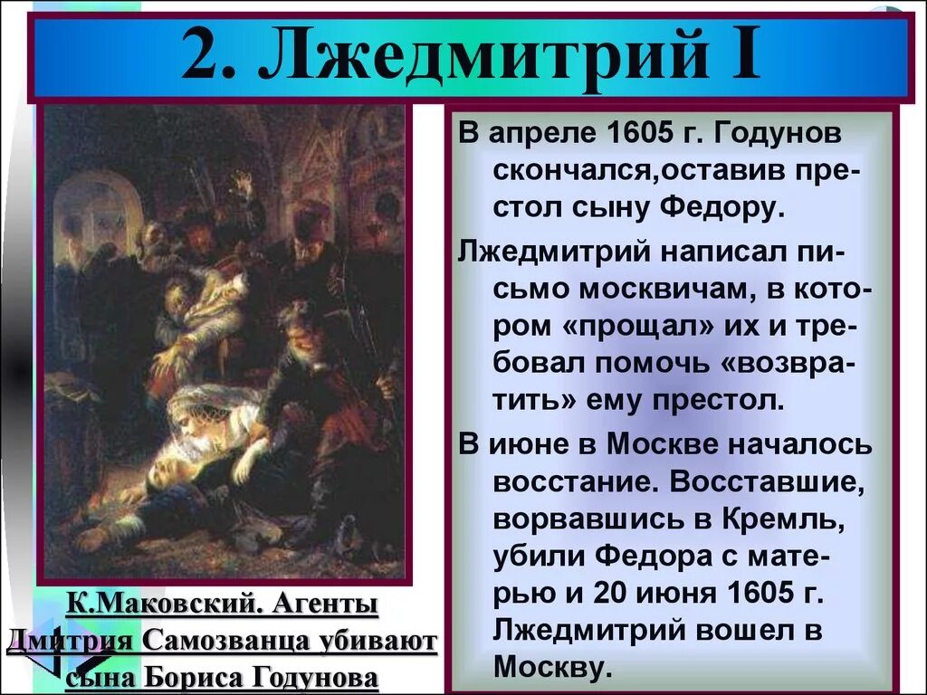 Лжедмитрий 1 история 7 класс. Годунов и Лжедмитрий 1. Царствование Лжедмитрия i и Лжедмитрия II.. Годунов Лжедмитрий. Лжедмитрий правление после Годунова.