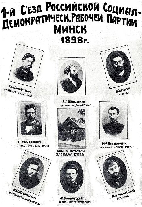 Социал демократическая рабочая партия россии. 1898 Съезд в Минске. Российская социал Демократическая рабочая партия 1 съезд. 1898 Первый съезд РСДРП. Участники первого съезда РСДРП.