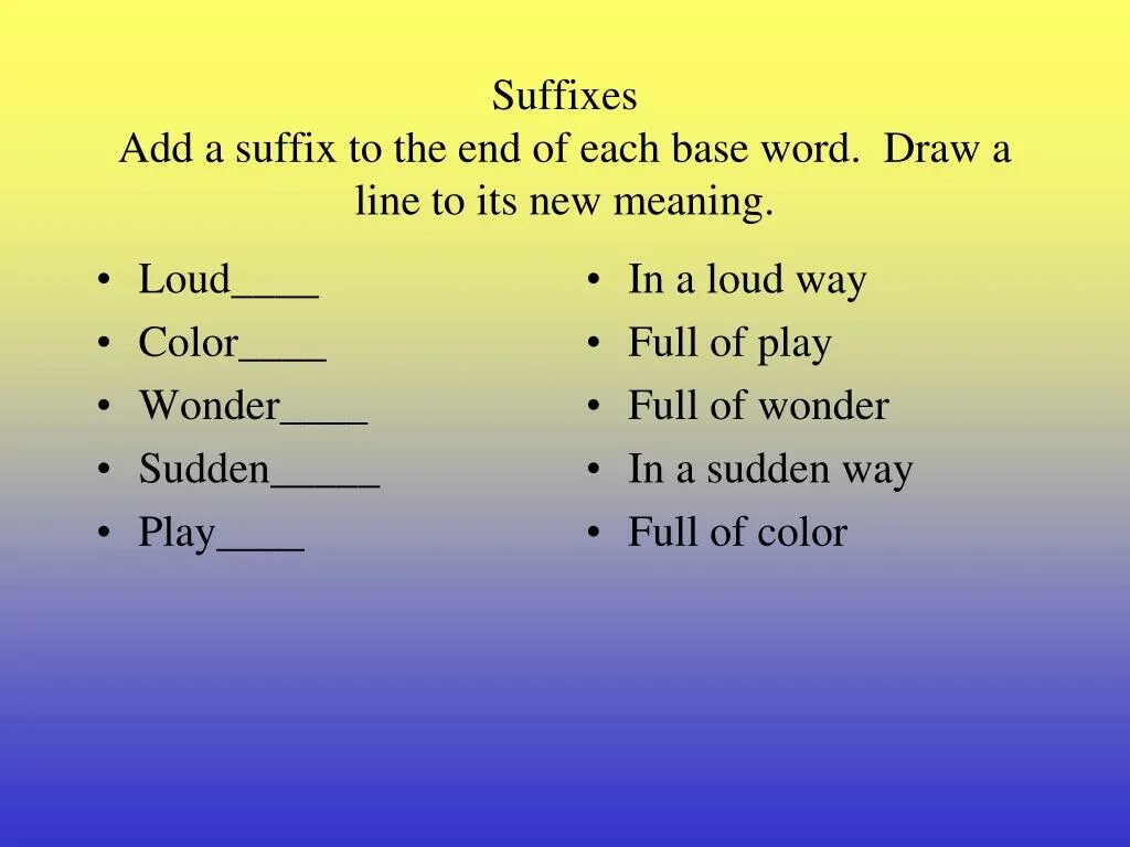 Match the subject. Suffixes. Suffix Words. Prefix suffix Word. Prefixes and suffixes.