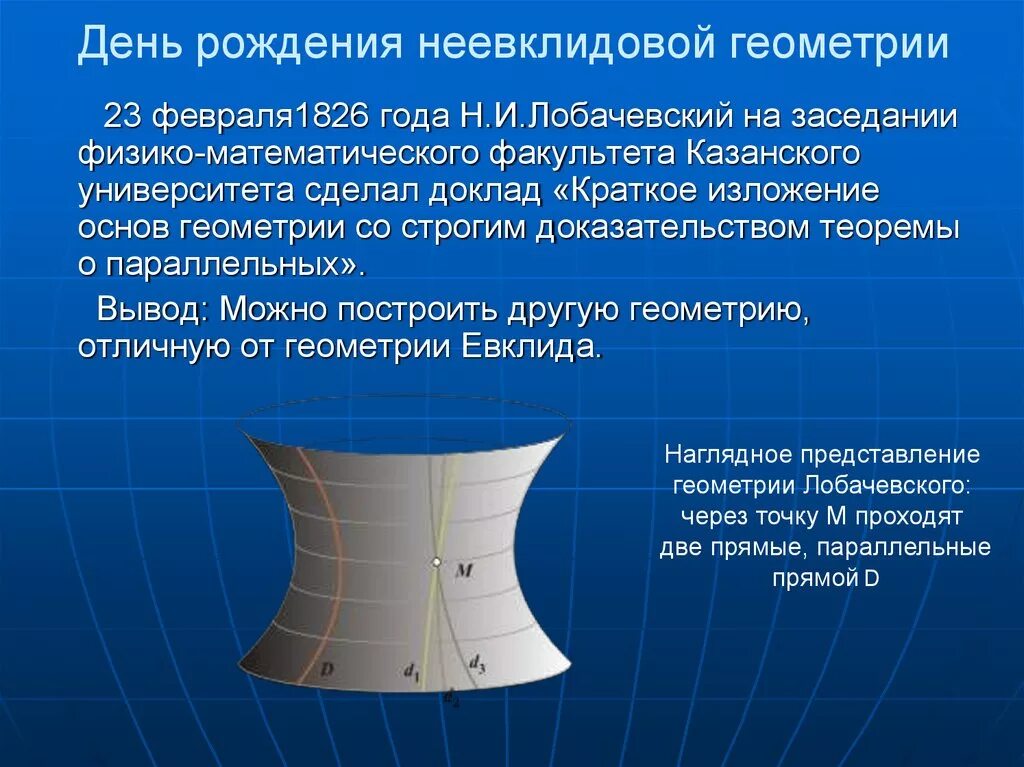 Неевклидова геометрия н и лобачевского. Н И Лобачевский неевклидова геометрия. Лобачевский открытие неевклидовой геометрии. Неевклидова Геометрическая система Лобачевского. Геометрия Римана и Лобачевского.