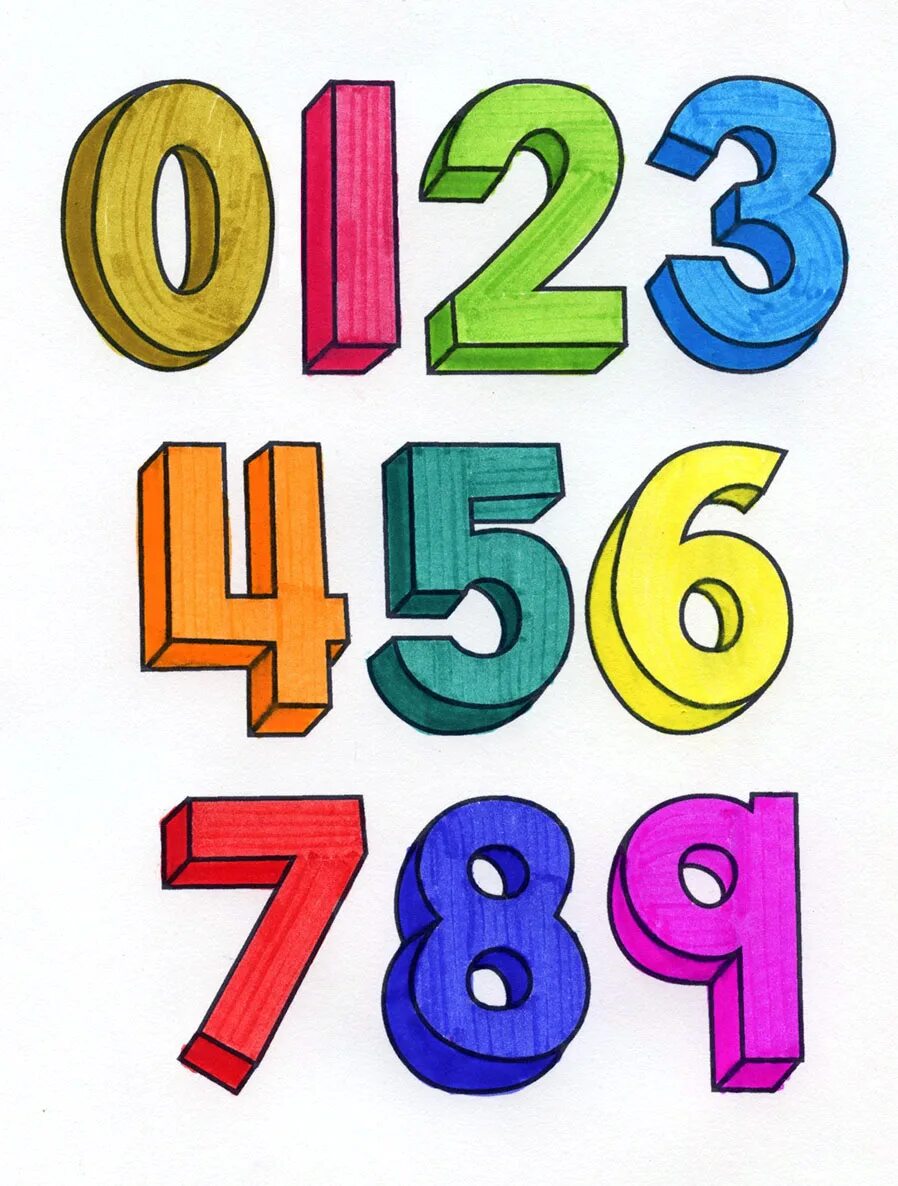Big numbers. Числа арт. 3d numbers. 3д числа. how to draw number.