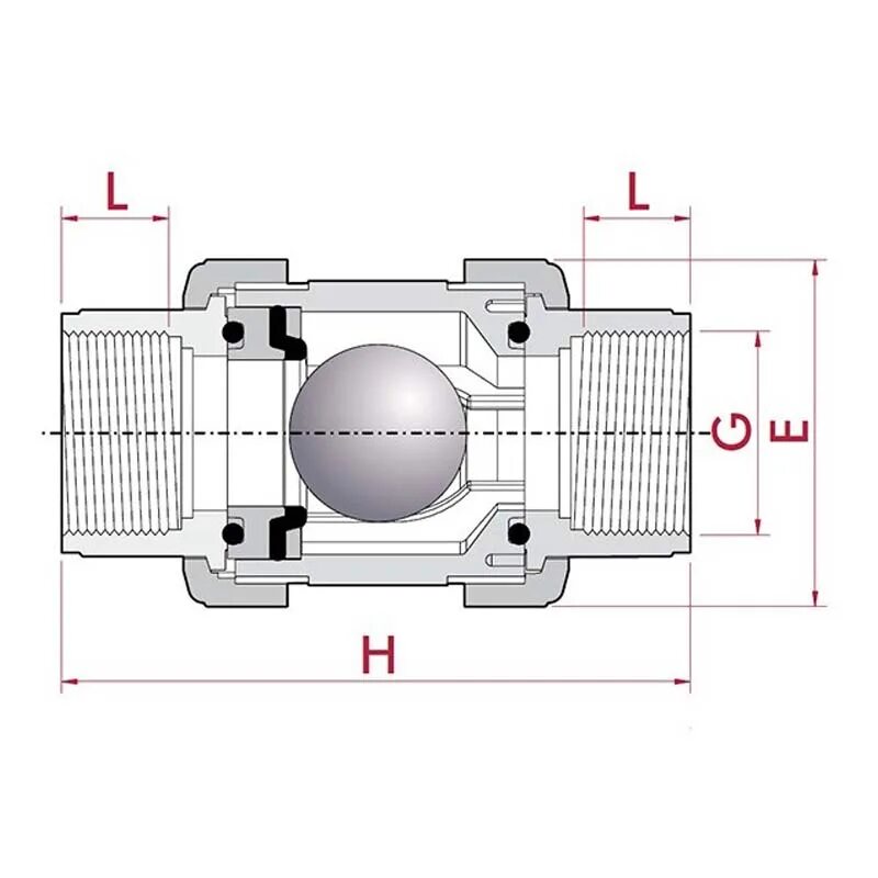 Шар обратного клапана. Hl 4 обратный клапан dn50. Клапан обратный dn65 шаровый. Обратный клапан Cepex 90 PVC-U. Обратный клапан шариковый ду50 ППР.
