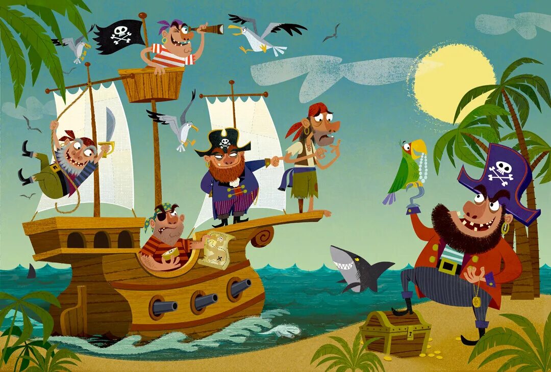 На острове жили 90 пиратов они выходили. Пиратский корабль. Корабль пиратов. Остров пиратов.
