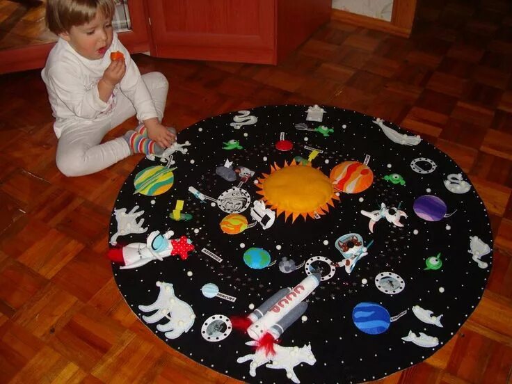 Игры своими руками космос. Поделка космос. Планеты для детей коврик развивающий. Космические поделки для детского сада. Поделка Солнечная система.