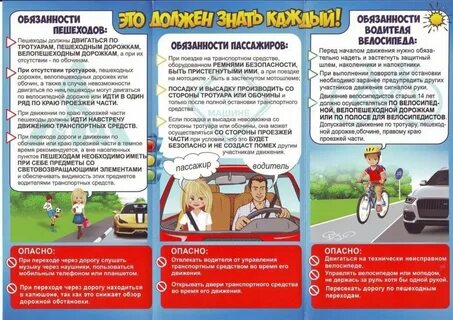 Оглавление Инструкции и памятки по ПДД 