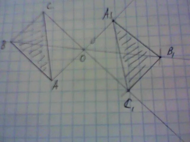 Построить симметрию ромба относительно прямой. Симметрия треугольника. Симметричный треугольник. Построение симметричных фигур относительно точки. Треугольник относительно точки.