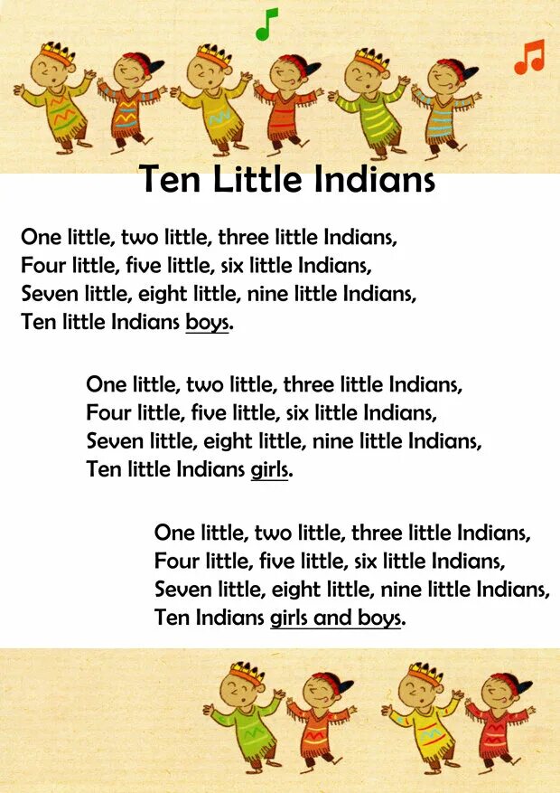 Английская песня little. Ten little indians. Ten little indians песня. Английская песенка one little two little. One little two little three little indians песня.