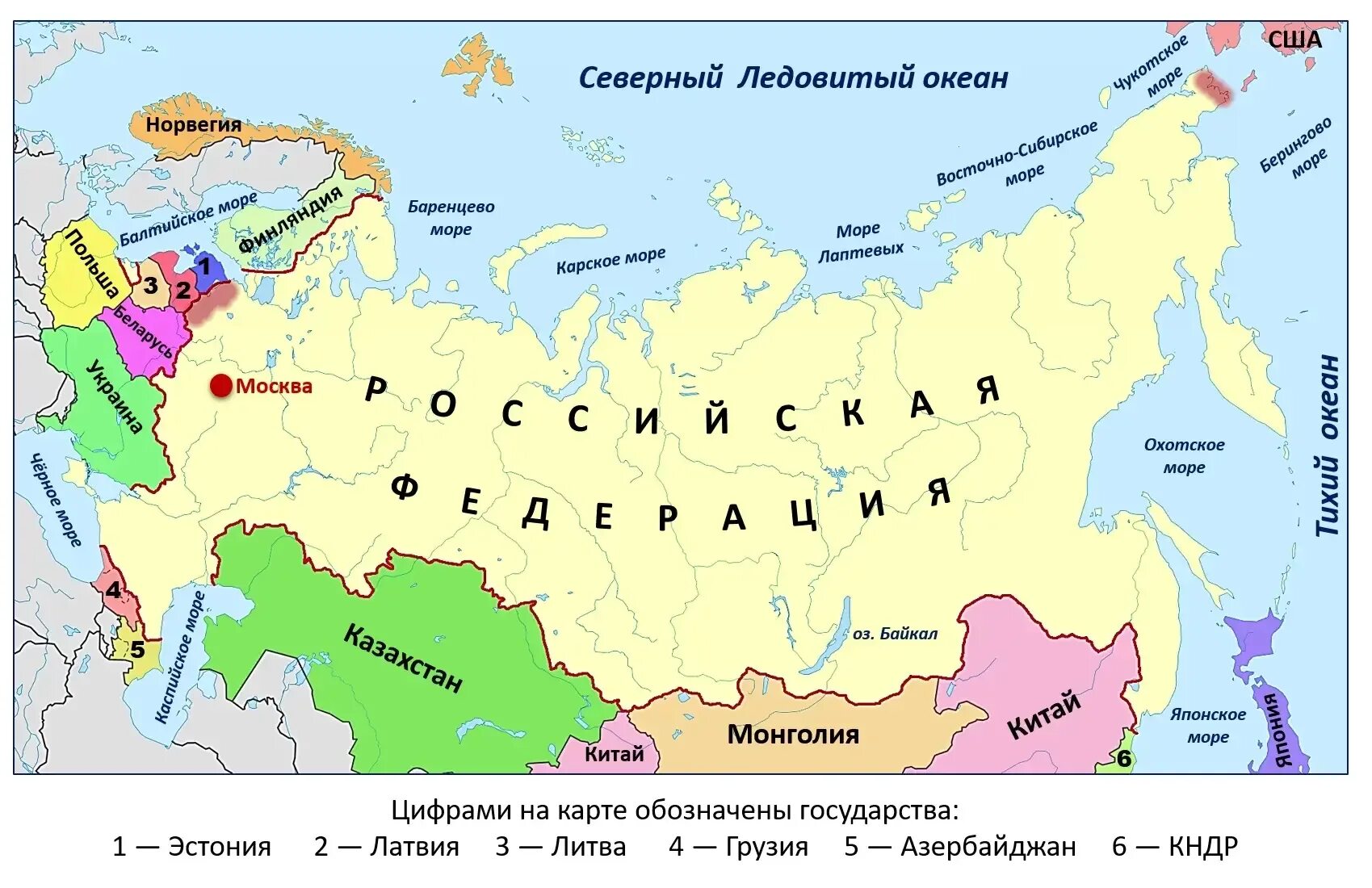 На всей территории россии имеет. Карта России и соседних государств с границами. Границы России на карте и соседи. Карта Российской Федерации с границами других государств. Государства граничащие с РФ на карте.