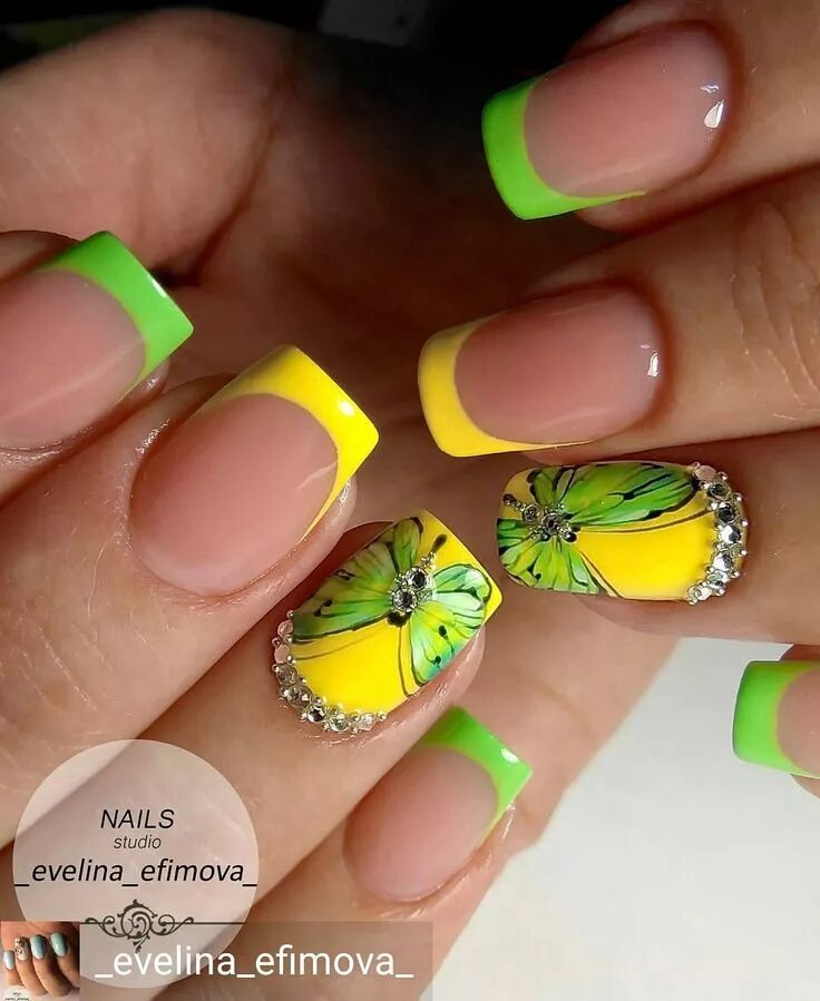 cool Яркий и необычный маникюр цветной френч Лучшая подборка идей French nails