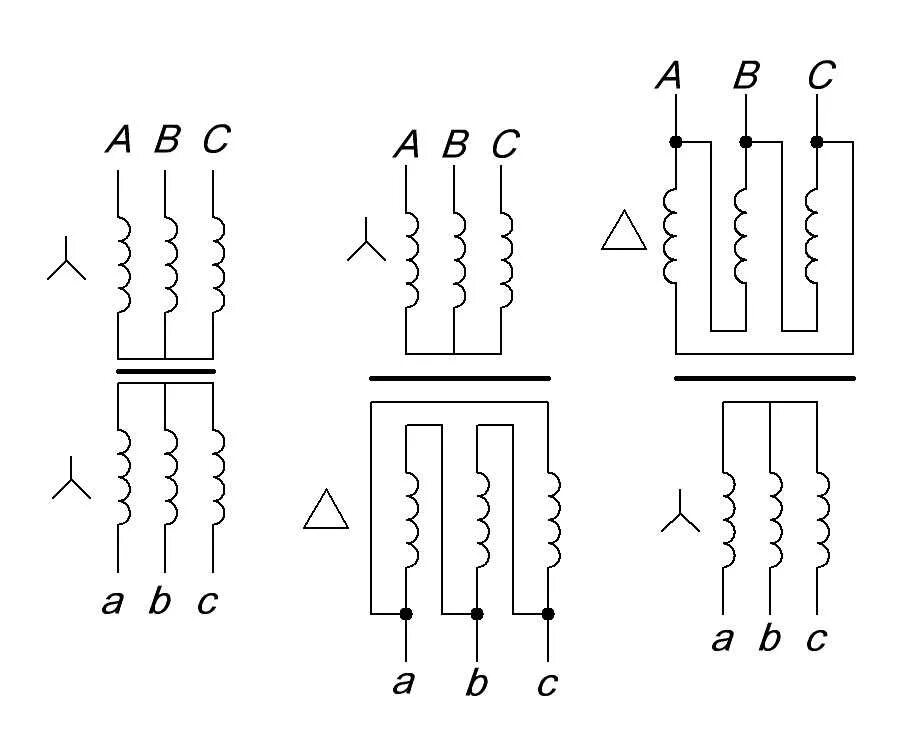 Соединение треугольник трансформатор. Схемы соединения обмоток трехфазных трансформаторов. Схема подключения трехфазного трансформатора. Схемы соединения обмоток 3-фазных трансформаторов. Схему соед обмоток трансформатора.