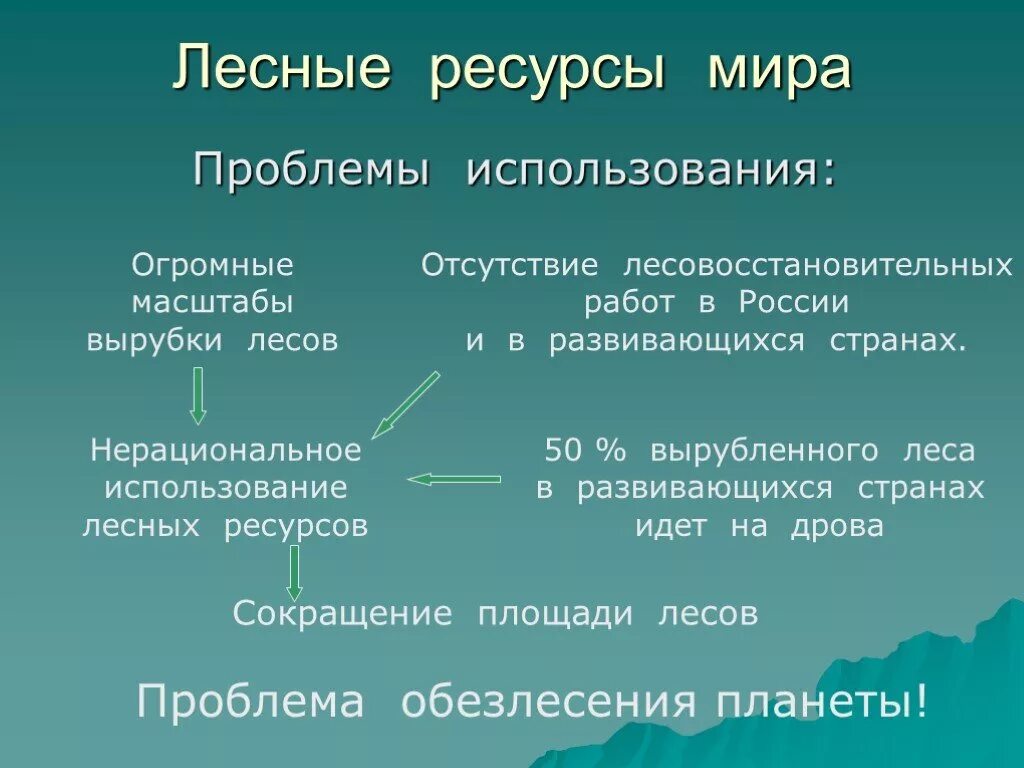 Природные ресурсы презентация 9 класс география. Проблемы использования лесных ресурсов. Проблема лесных ресурсов в мире. Лесные ресурсы презентация.