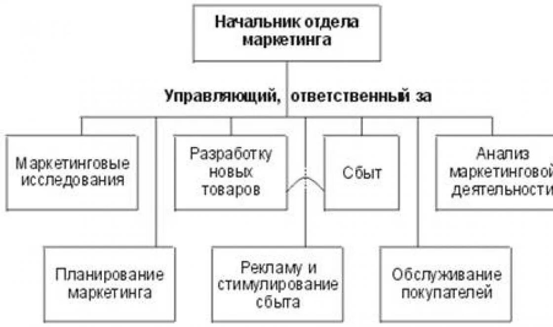 Отделу сбыта и маркетинга. Организационная схема отдела маркетинга. Организационная структура управления службы маркетинга. Структура отдела маркетинга в компании. Организационная структура отдела маркетинга на предприятии.