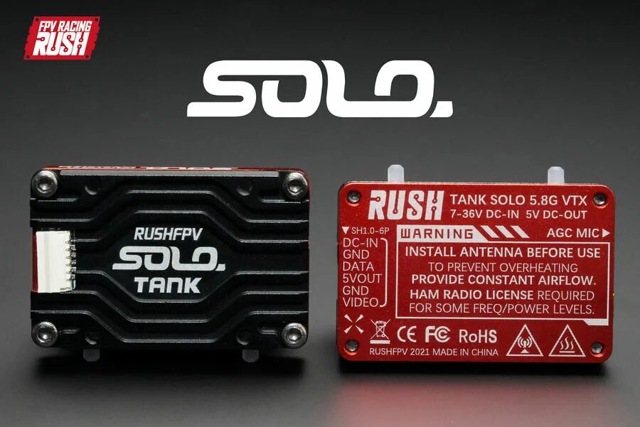 Rush tank solo. Видеопередатчик Rush Tank solo Pit/25/400/800mw/Max. Rush solo Tank 5.8g. RUSHFPV видеопередатчик. Rush FPV solo Tank.