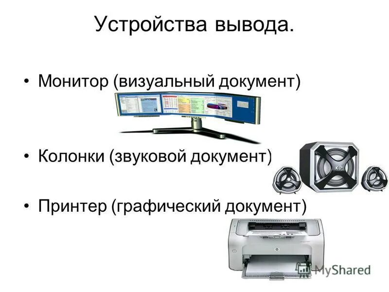 Устройство вывода монитор. Устройства вывода монитор принтер. Дополнительные устройства ПК.