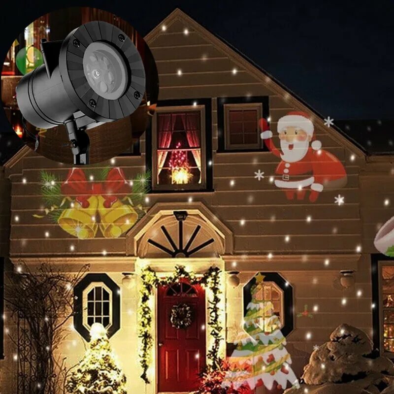 Купить новогодние уличные. Проектор Christmas led Projector Light. Новогоднее украшение дома с улицы. Проектор на новый год уличный. Прожектор на новый год уличный.