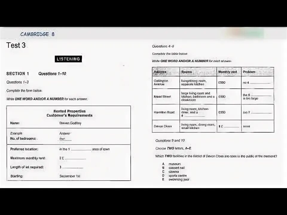 Test 1 form 9. IELTS Listening Section 1 Practice Test. Cambridge 16 Test 1 Section 1. Cambridge Listening Test. Cambridge 8 Listening Test 1.