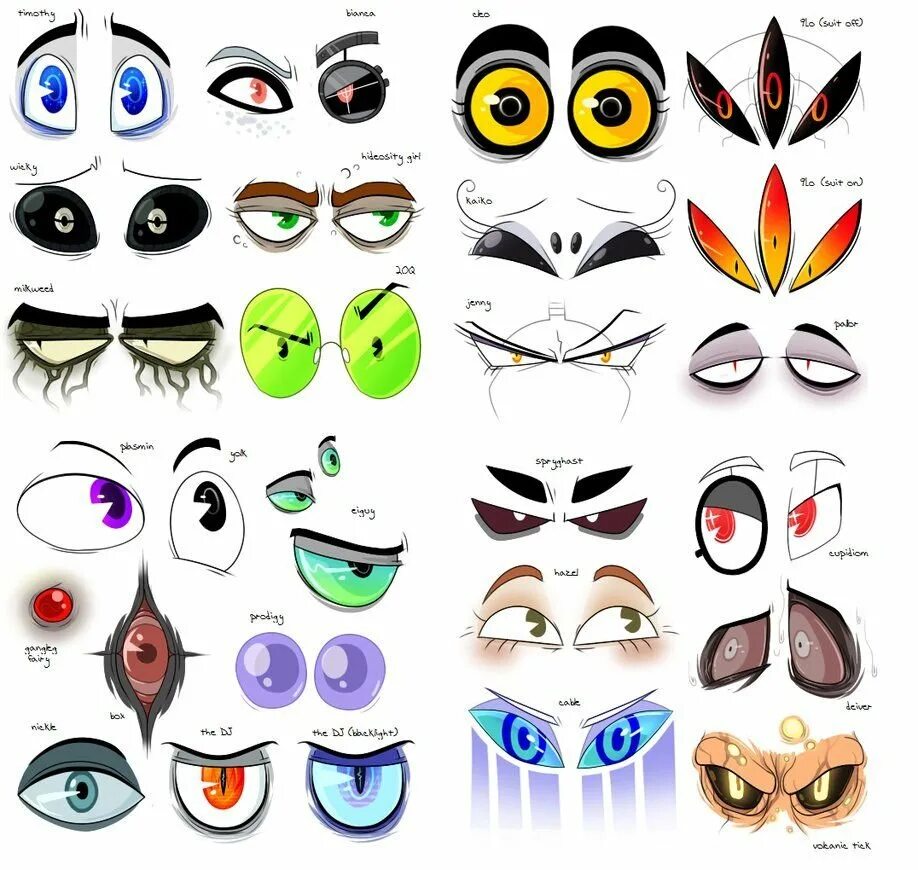 Разные глазки. Стили рисования глаз. Рисовка глаз в разных стилях. Глаза мультяшные. Разные стили рисования глаз.