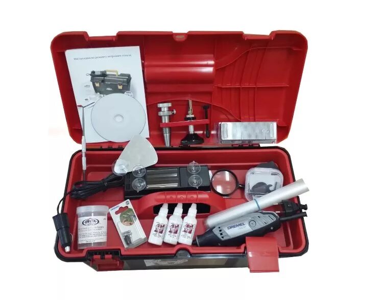 Комплектность. Delta Kits ez-150 Pro. Полимер gm501. Набор для ремонта стекол Delta 150. Оборудование для ремонта автостекол prokit300.