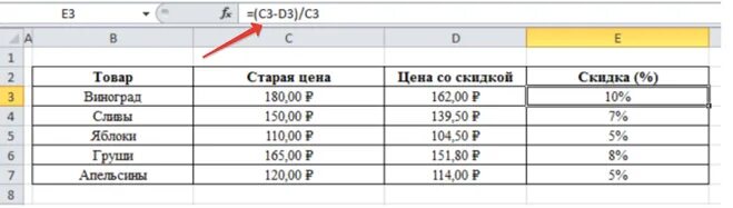 Скидка 1 это сколько. Формула скидки в excel. Как рассчитать процент скидки в excel. Как посчитать скидку в процентах. Скидка 10 процентов как посчитать.