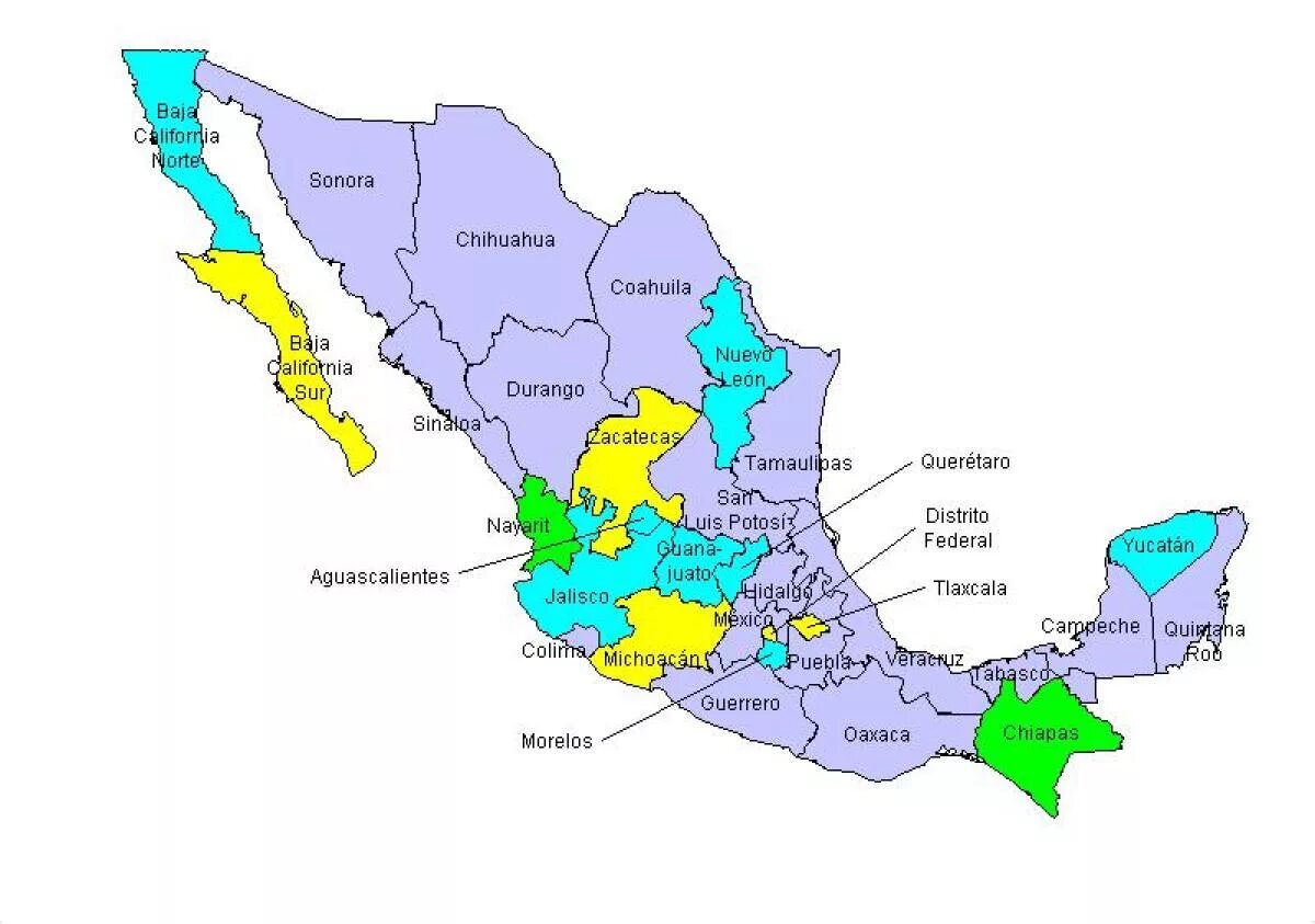 Штаты мексики. Мексика харитаси. Штаты Мексики на карте. Административное деление Мексики карта. Регионы Мексики на карте.