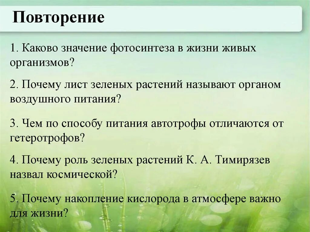 Каково значение процесса деления в жизни растения. Фотосинтез по биологии 6 класс. Роль фотосинтеза для растений. Роль фотосинтеза для живых организмов. Задание по фотосинтезу.