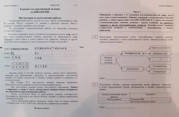 Вариант егэ 1 июня. Вариант ЕГЭ по биологии. Пробник ЕГЭ по биологии. Варианты ЕГЭ биология.