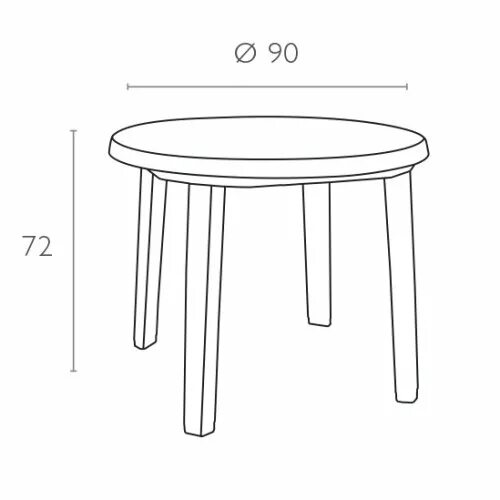 Высота пластикового стола. Круглый столик с табуретками. Пластиковый стол габариты. Стол сбоку рисунок. Эскиз круглого стола.