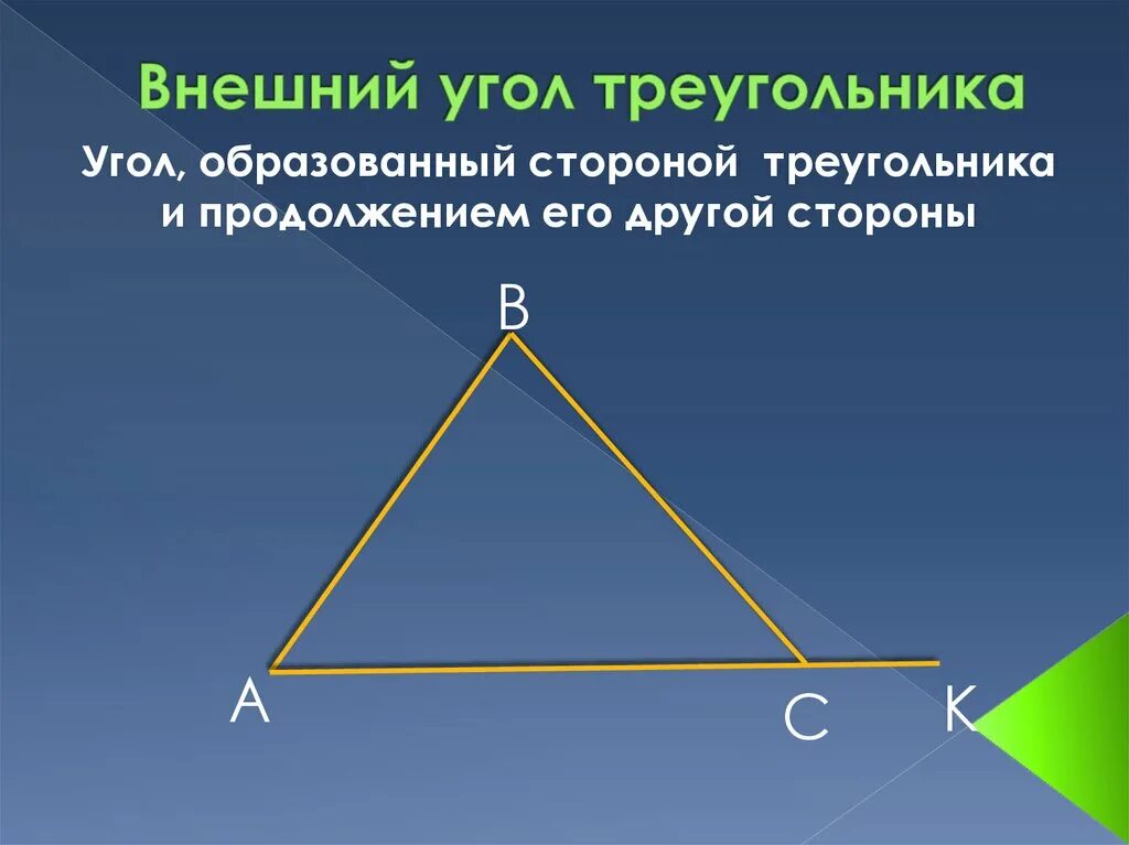 Внешний угол треугольника. Внешний и внутренний угол треугольника. Внешний угол тупоугольного треугольника. Вершины тупоугольного треугольника.