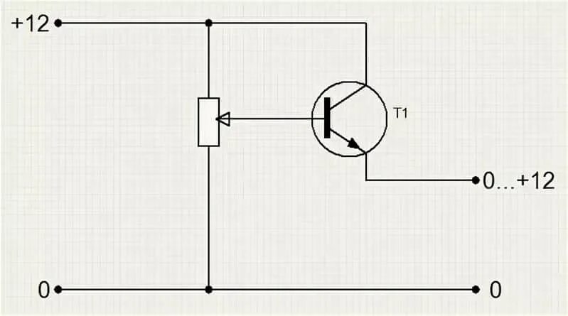 Понизить напряжение регулятором. Схема простого транзисторного регулятора напряжения. Регуляторы напряжения на 12 вольт на транзисторах. Схема регулятора напряжения на транзисторе кт815. Регулятор напряжения 12 вольт схема.