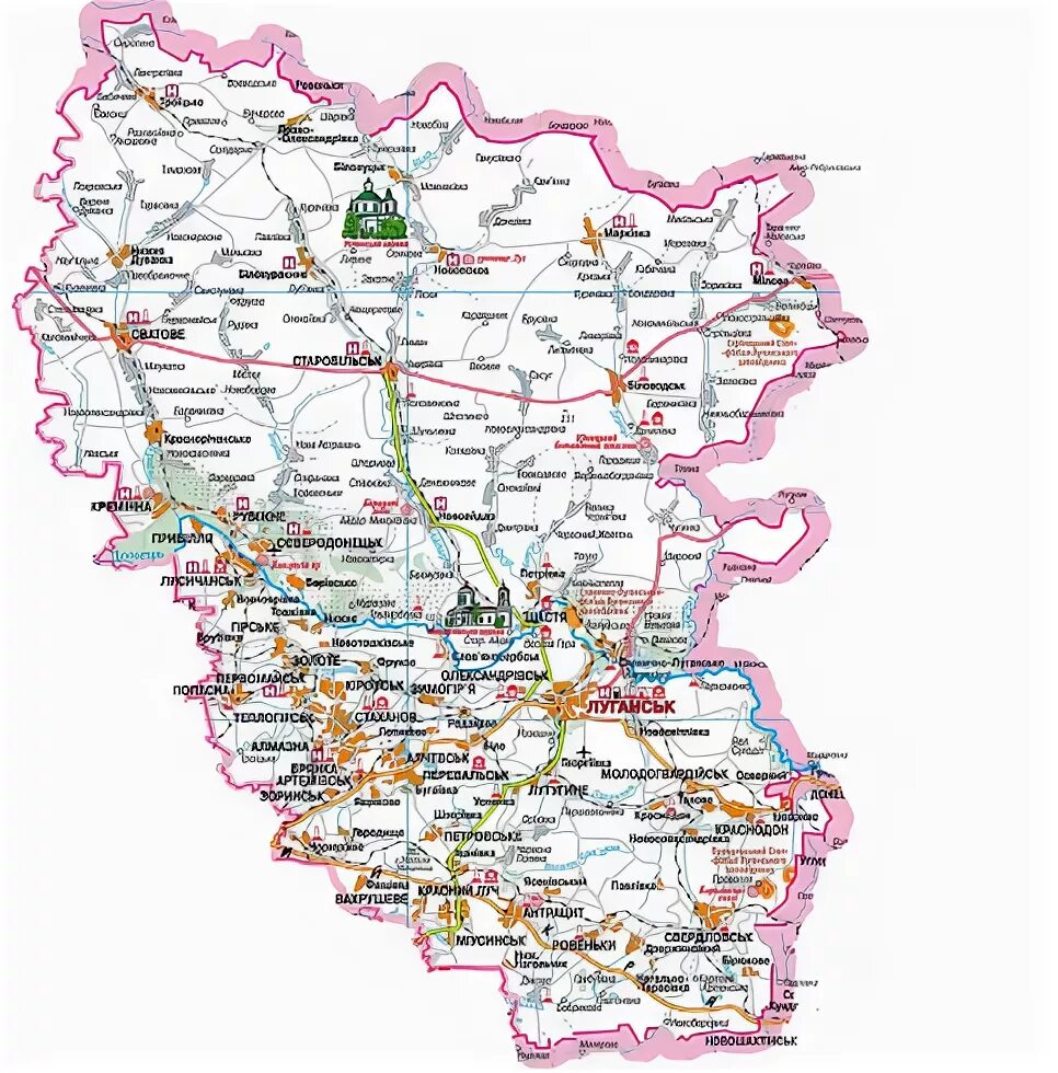 Луганская область города и поселки