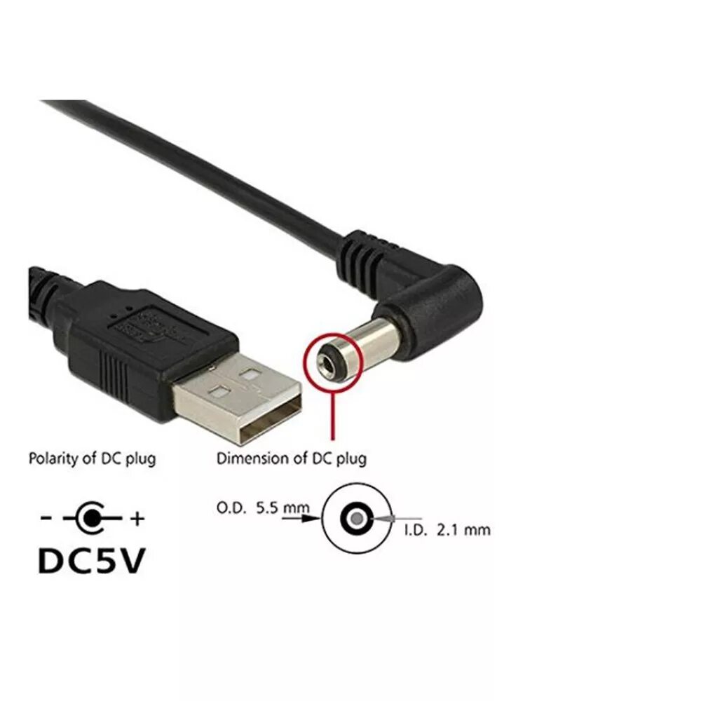 Разъем DC 5v. USB кабель разъем 5.5, 2.1mm.. DC Jack 5,5*2,5 USB Cable. Кабель USB (штекер USB - 5,5мм питание) 1,5м.