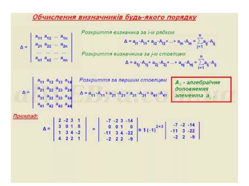 Матрицы n го порядка. Определитель матрицы n-го порядка. Вычисление определителя матрицы. Определитель четвертого порядка. Вычислить определитель 4 порядка.